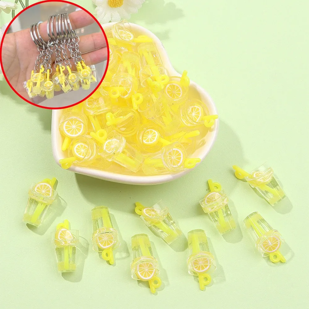 

3/10/16pcs Lemon Milk Tea Cup Pendant, DIY NecklaceEarrings,Valentine's Day Mother's Day Christmas Thanksgiving GiftsAccessories