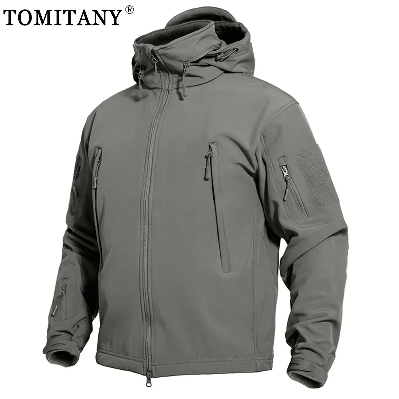 Multi-pocket Waterproof Shark Skin Tactical Jackets Men Military Combat Soft Shell Army Jackets Techwear Windproof Hooded Coats