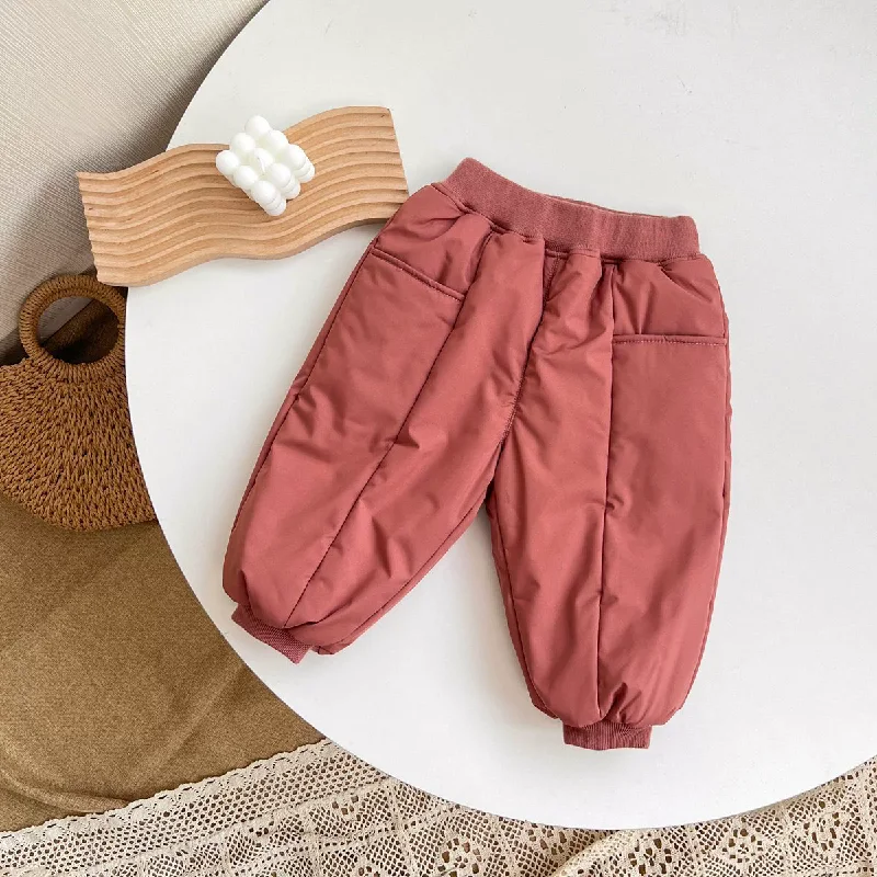Pantalones de algodón para niñas y niños, pantalones cálidos de lana gruesa para invierno, pantalones de terciopelo acolchados para bebés, ropa para niños de 2 a 6 años