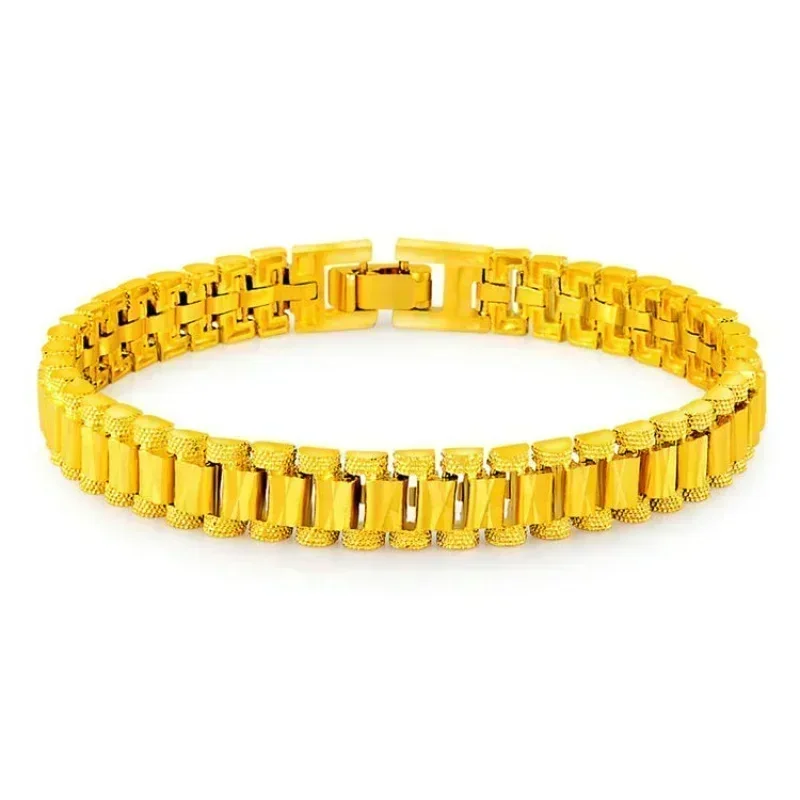 2024 Womens Trend Real Gold 999 Bracelet AU750 Boss Chain Simple Fashion Classic Holiday Gift 24k for Joyria Women