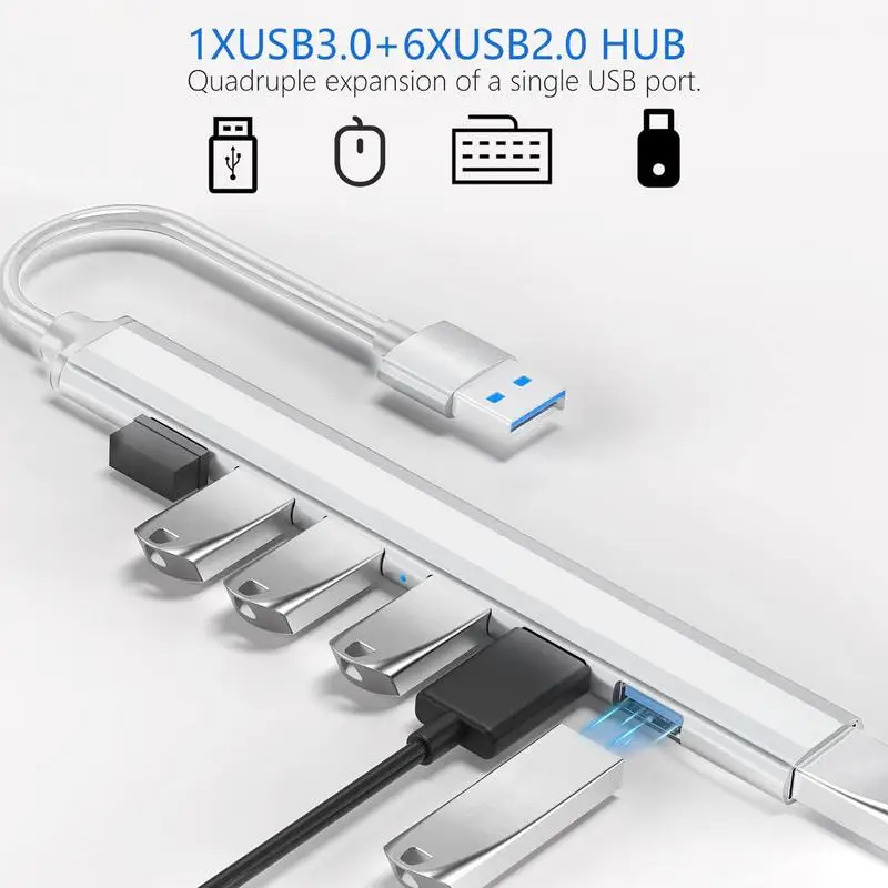 7 Ports USB HUB USB C USB 3.0 HUB Type C Multi-port USB Splitter OTG Adapter USB Adapter for Macbook Pro Air PC Laptop