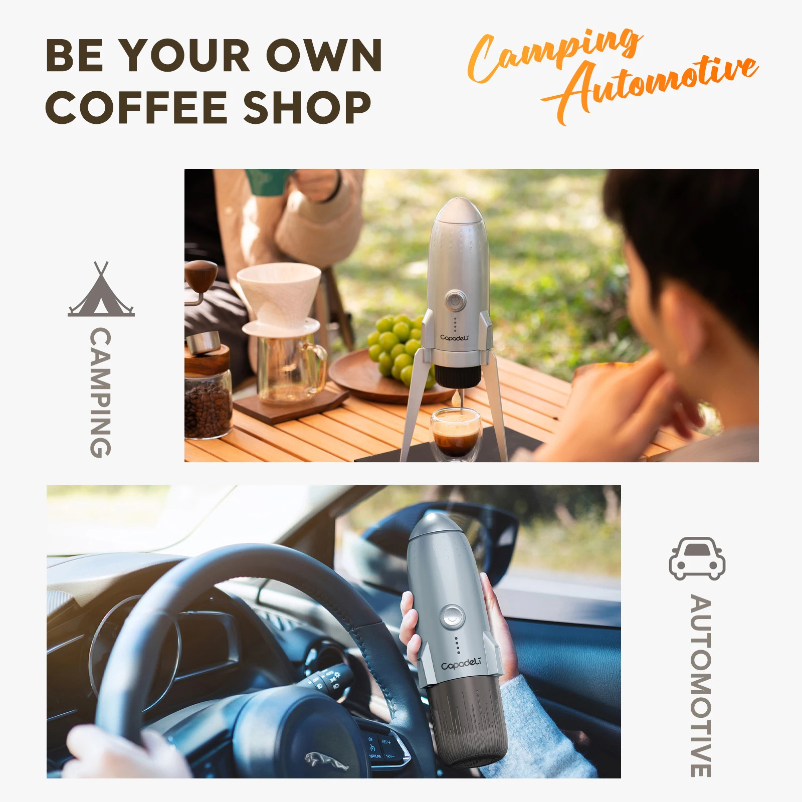 Máquina de café expreso con autocalentamiento 3 en 1, cafetera de viaje para acampar, Compatible con café molido, Nes* y DG