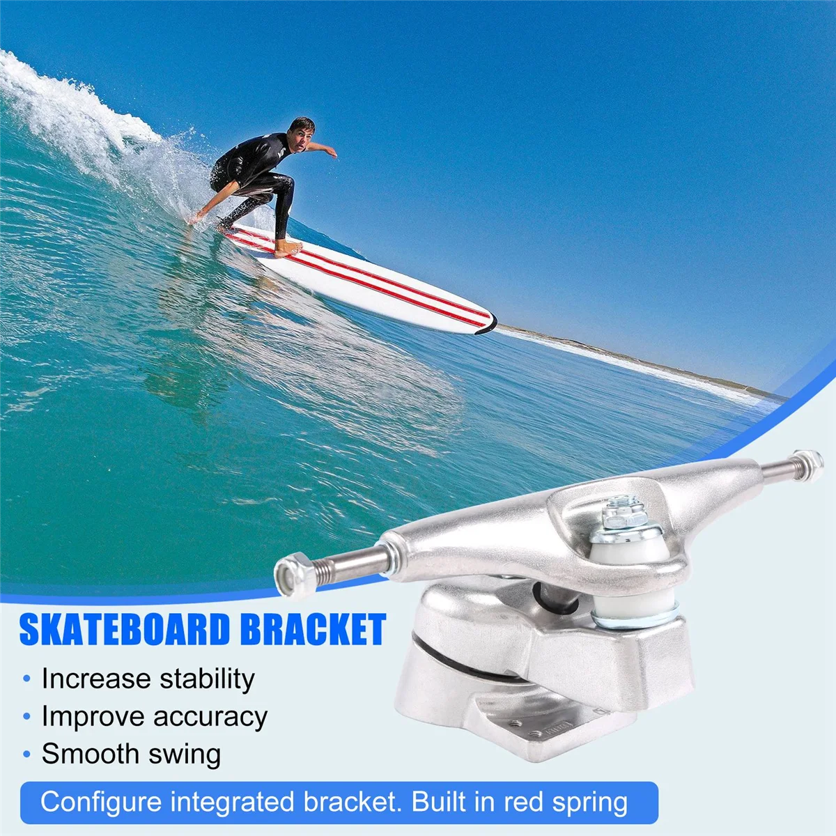 สําหรับ Meraki Surf Skate Bracket 6 ฐานรู 6.25 นิ้วรถบรรทุก Surf สเก็ตบอร์ดรถบรรทุกอะแดปเตอร์ด้านหลังรถบรรทุก,1