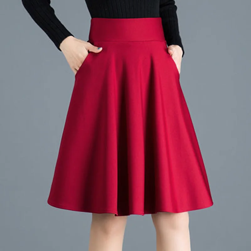 Fashion Solid Color Spliced Folds Korean Princess Skirts Women\'s Clothing 2023 Autumn New Loose Office Lady Ladies Skirt