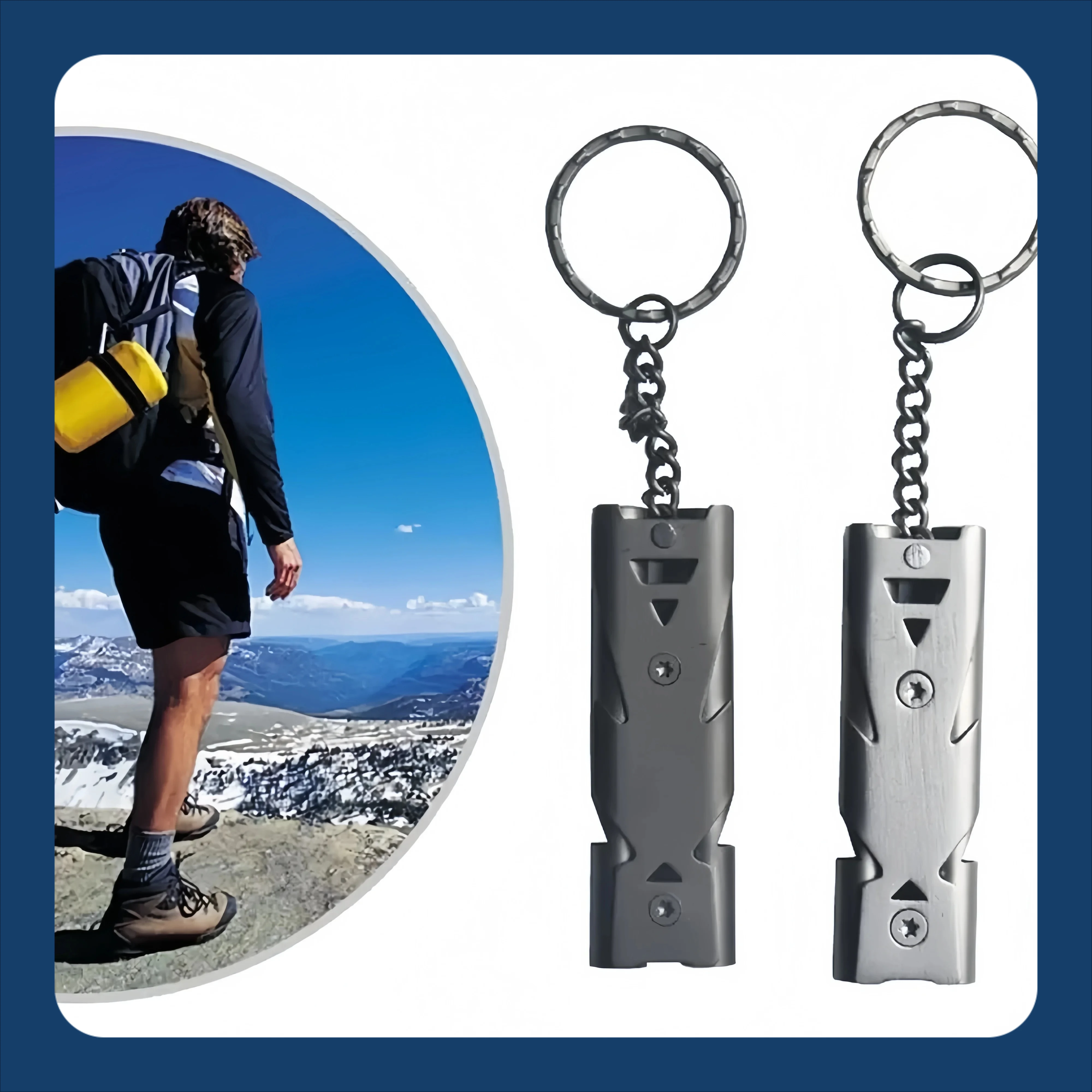 Двойной свисток для труб, подвесной брелок с высоким децибелом, портативный уличный аварийный инструмент для выживания, кемпинга, многофункциональный свисток, 1 шт.