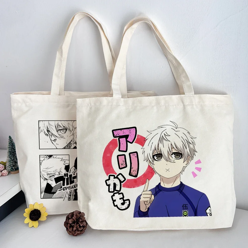 Anime Game BLUE LOCK Cosplay Single High-capacity Schoolbag Shoulder Cartoon Simple Canvas Bag Xmas Birthday Gift Cute Decorate