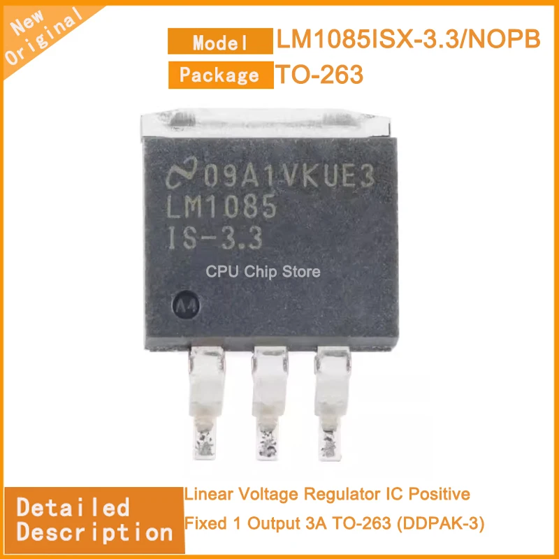 5Pcs/Lot New Original LM1085ISX-3.3/NOPB  LM1085ISX  5.0 ADJ Linear Voltage Regulator IC Positive Fixed 1 Output 3A TO-263