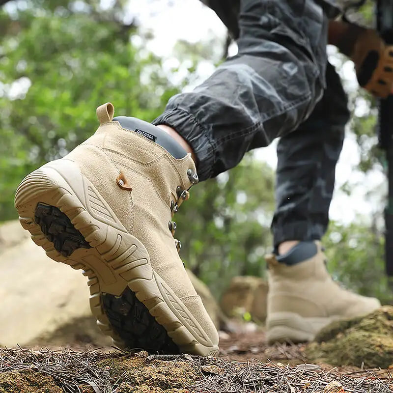 Outdoor Hiking Shoes Men Anti-slip Breathable Comfortable Ankle Boots Men Wear-resistant Casual Lace-up High-top Boots Men