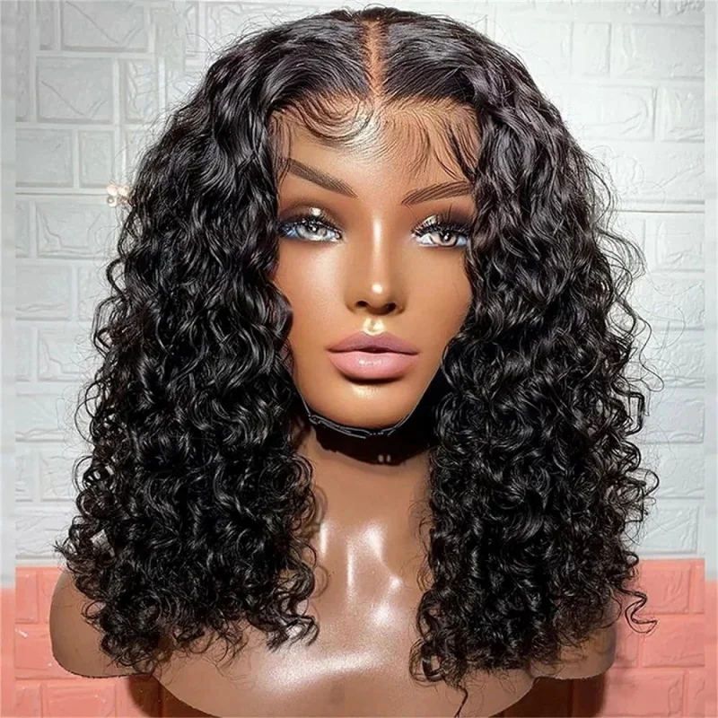 

Front lace for women, African small curly fluffy high-temperature fiber full head wig