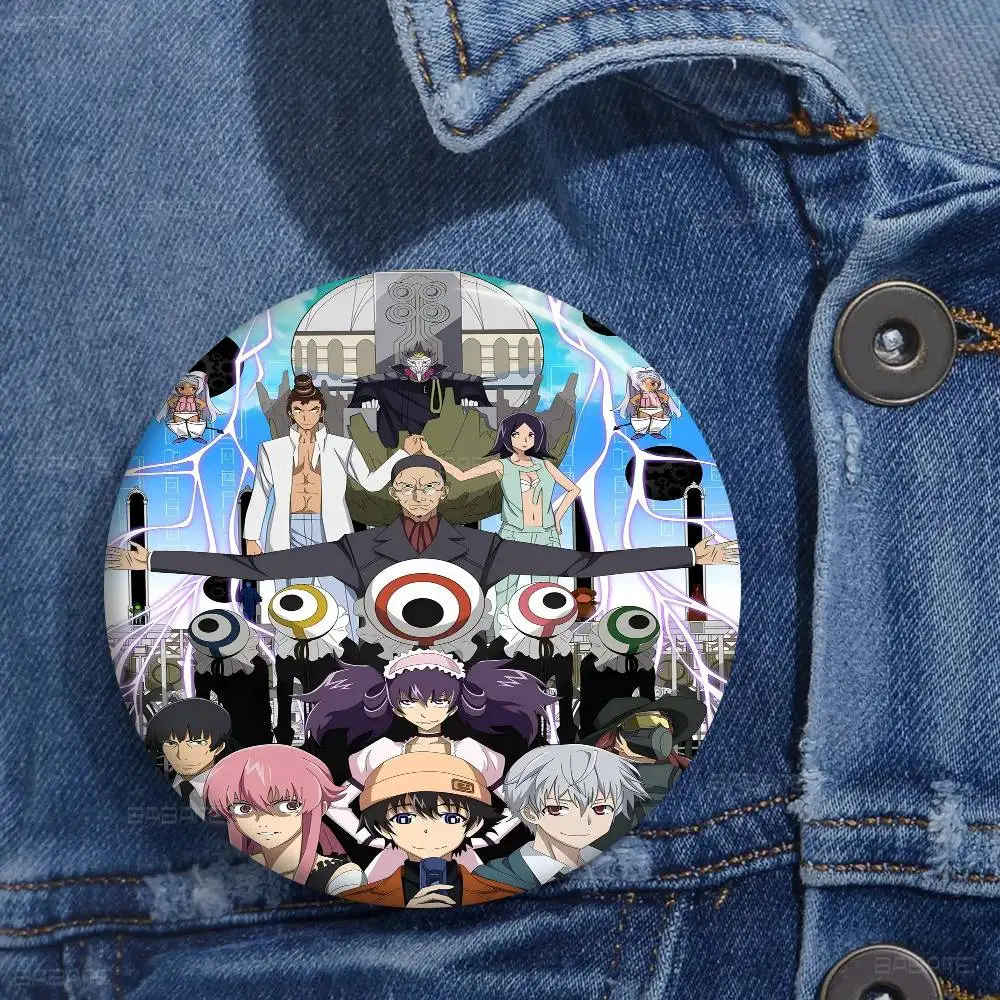 Anime Figure Mirai Nikki The Future Diary 58mm Handmade Brooch Cartoon Cosplay Badge On Backpack Jewelry Accessories Gifts