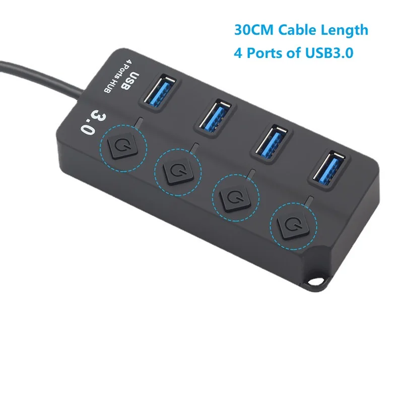 USB HUB 4-7 Ports USB3.0 Kabel Splitter mit Netzschalter 1 in 4-7 Out USB Extend Adapter Datenübertragung Telefon Ladestation – Detail 6