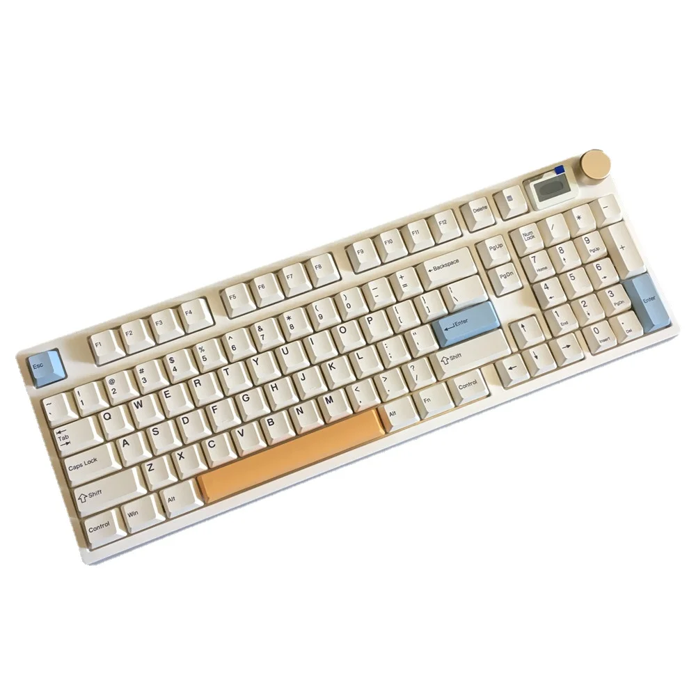 [Brass Plate] 3 Modes Keydous NJ98 TFT Screen and Knob Gif support 2.4G Wireless Bluetooth RGB Hotswap Mechanical Keyboard