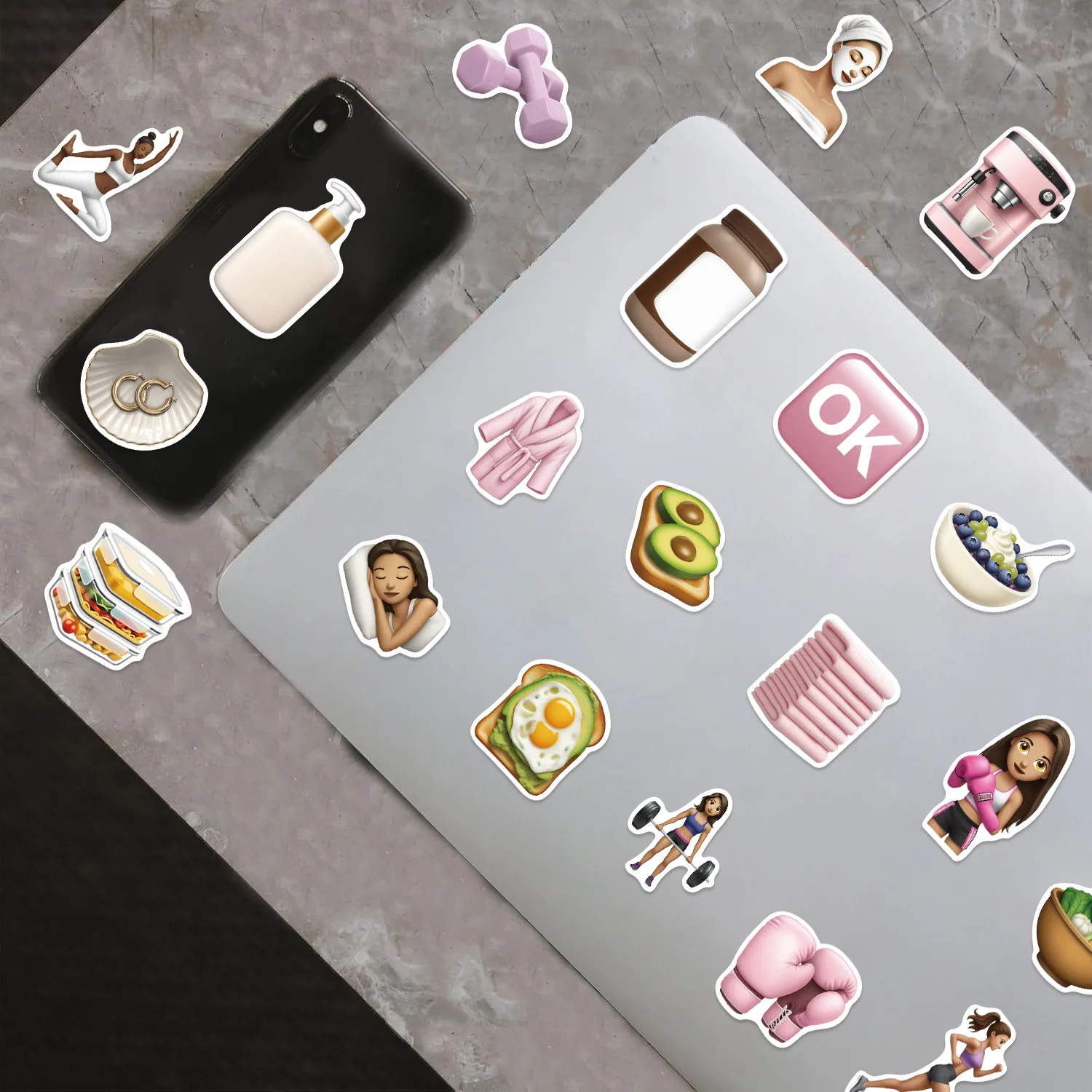 50 Uds. De pegatinas de grafiti rosa para ejercicio de chica, decoración creativa, maleta, guitarra, funda para teléfono móvil, pegatinas impermeables DIY, regalos