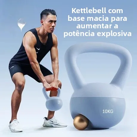 Kettlebell de Fitness Masculino 10kg com Empunhadura Macia para Levantamento de Peso, Exercícios, Musculação, Emagrecimento A...