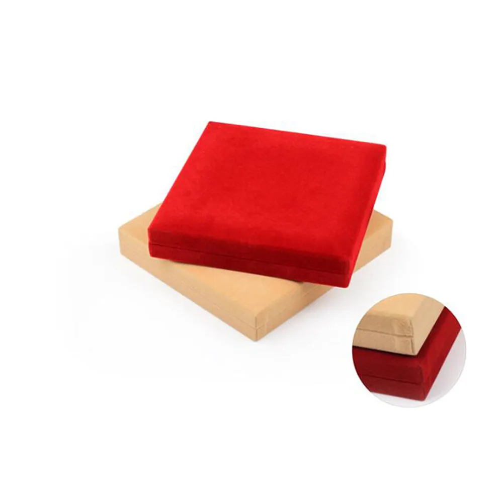 

Red Square Jewelry Gift Box Premium Flocking Necklace Storage Box Portable Necklace Holder Jewelry Packing Case for Travel
