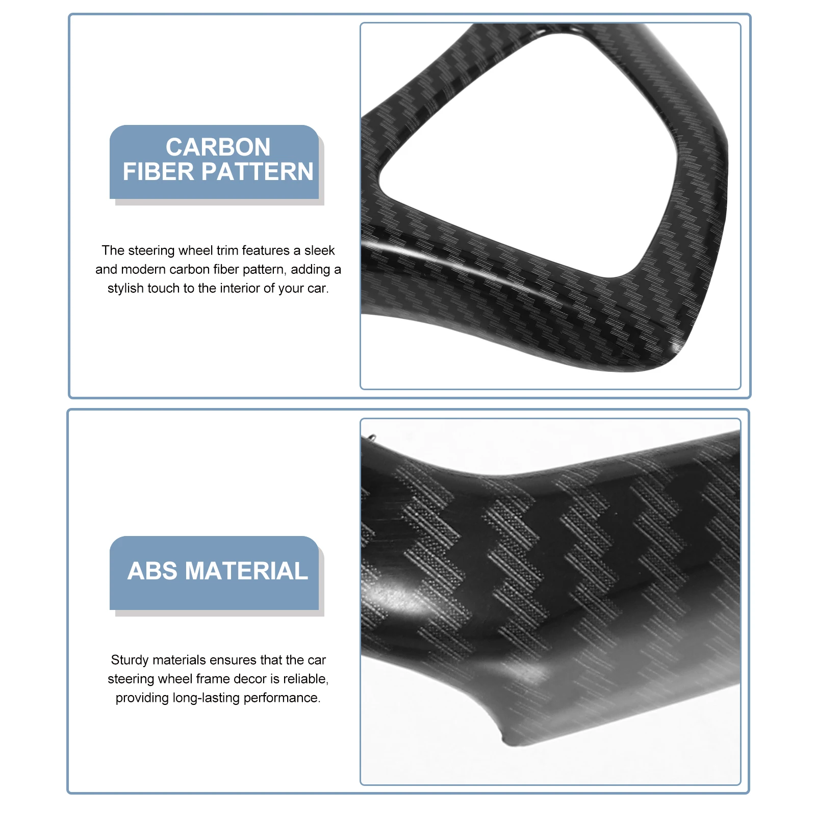 

Steering Wheel Trim Decorative Frame Strips Carbon Fiber Pattern Car Accessories Interior Cover Enhance Unique Style