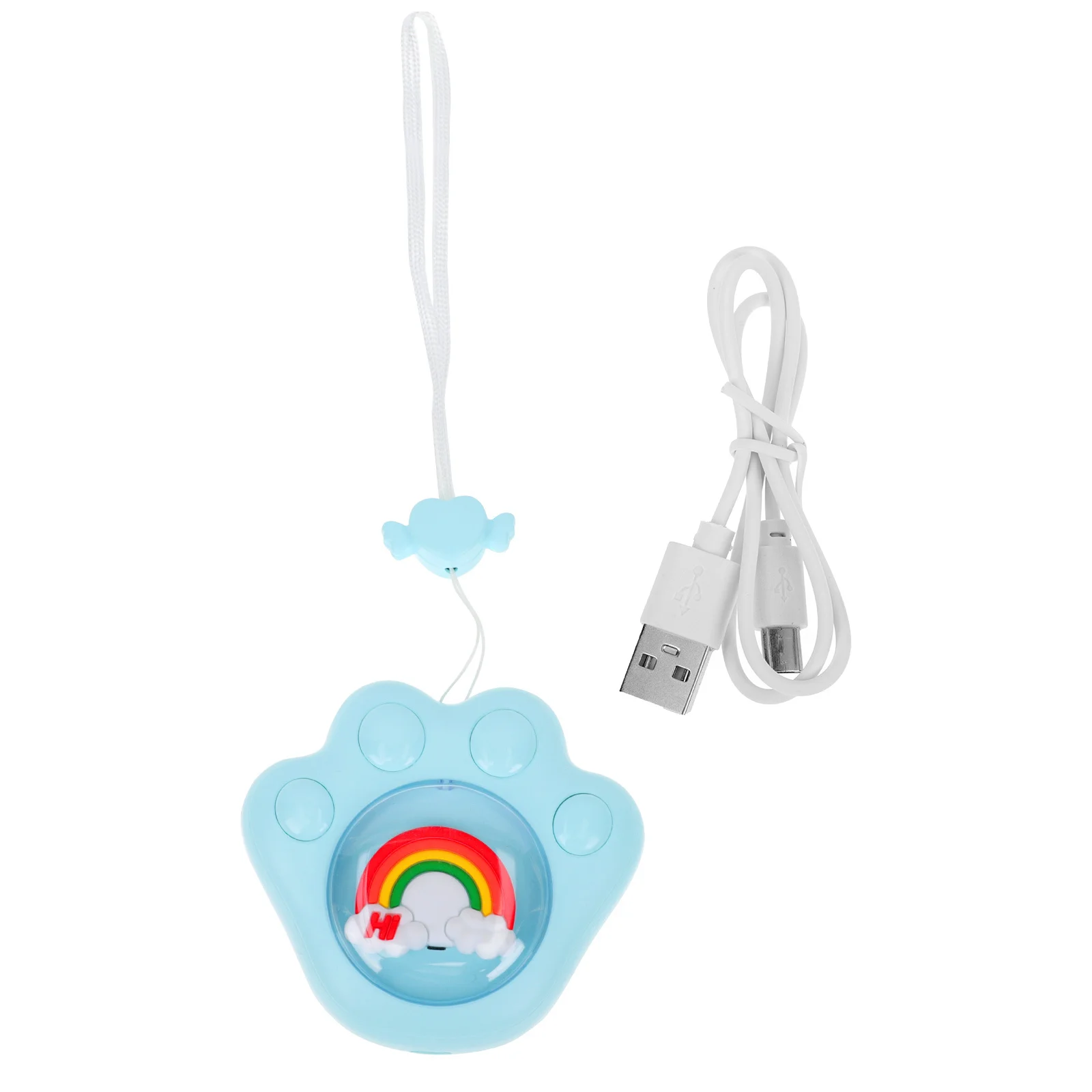 เครื่องอุ่นมือรูปอุ้งเท้าแมว สีรุ้ง ให้ความร้อนเร็ว มีไฟส่องสว่าง ใช้ซ้ำได้ พกพาสะดวก อุปกรณ์ฤดูหนาวลายการ์ตูน