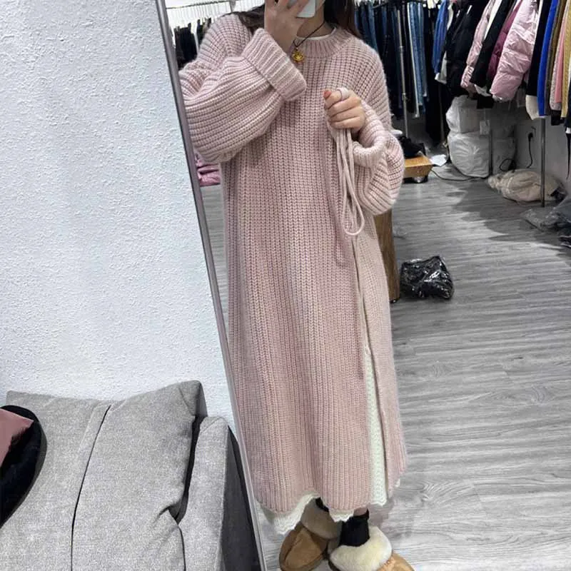 Abiti Abito da donna maniche lunghe Primavera Raso Sheer Fusciacche avvolte a strati Stile francese Temperamento Personalità Chic All-Season