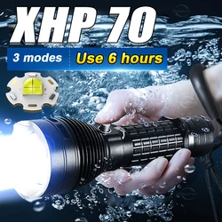 Brightest XHP70 Diving Flashlight Rechargeable Diving Torch Strong IP8 Waterproof Light Underwater Flashlight Underwater Lantern