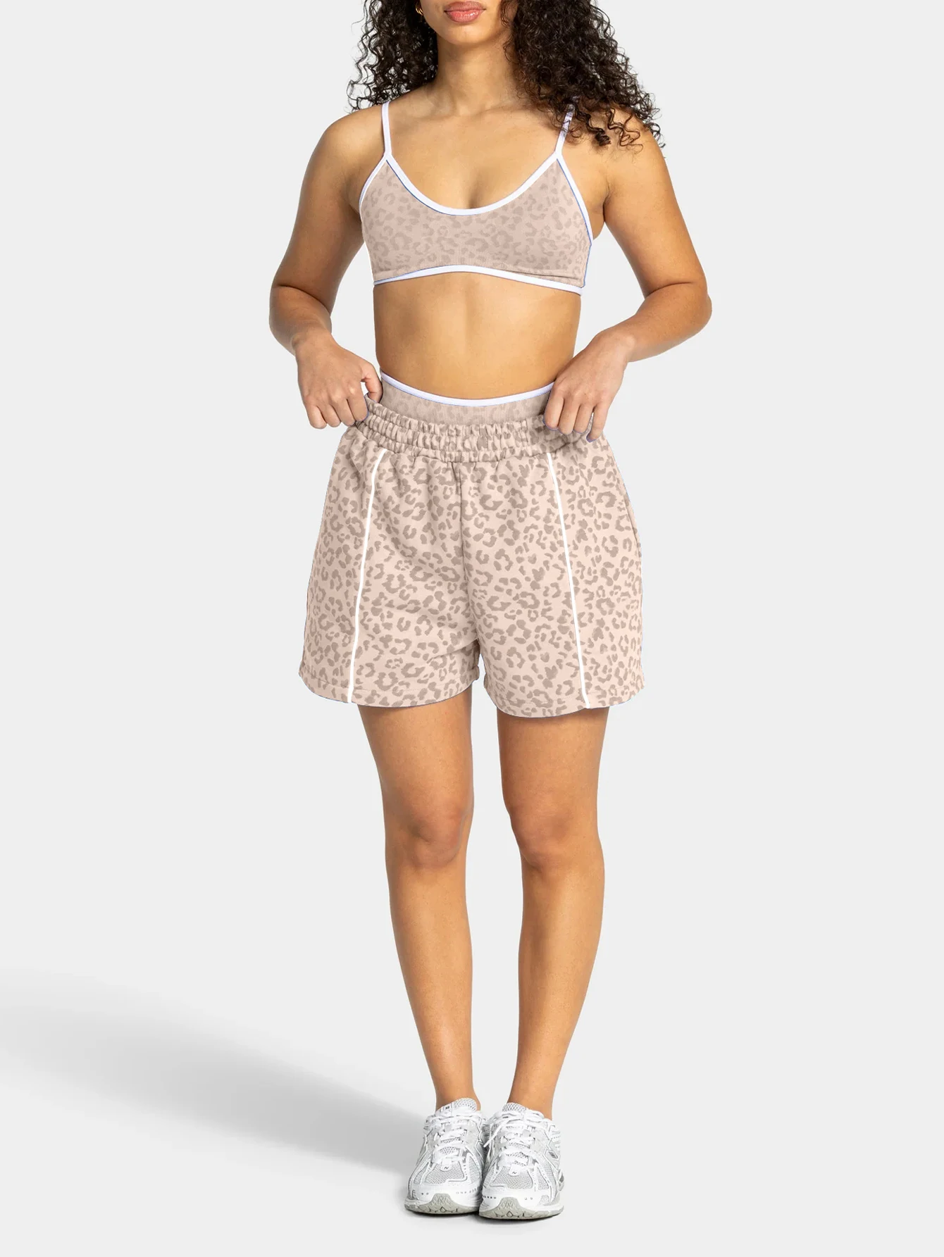 New Leopard Print Women Sports Shorts High Waist Pocket Yoga Shorts Plus Size Fitness Training Outdoor Short Pants