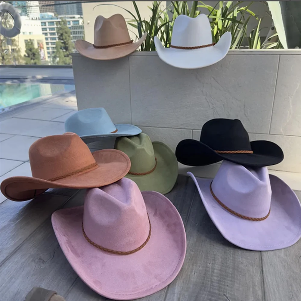 

Vegan Suede Fedora Hat with Flat Stiff Brim, Stylish Rancher Hat for Women, Adjustable Fit, Best Seller Wedding & Everyday Hat
