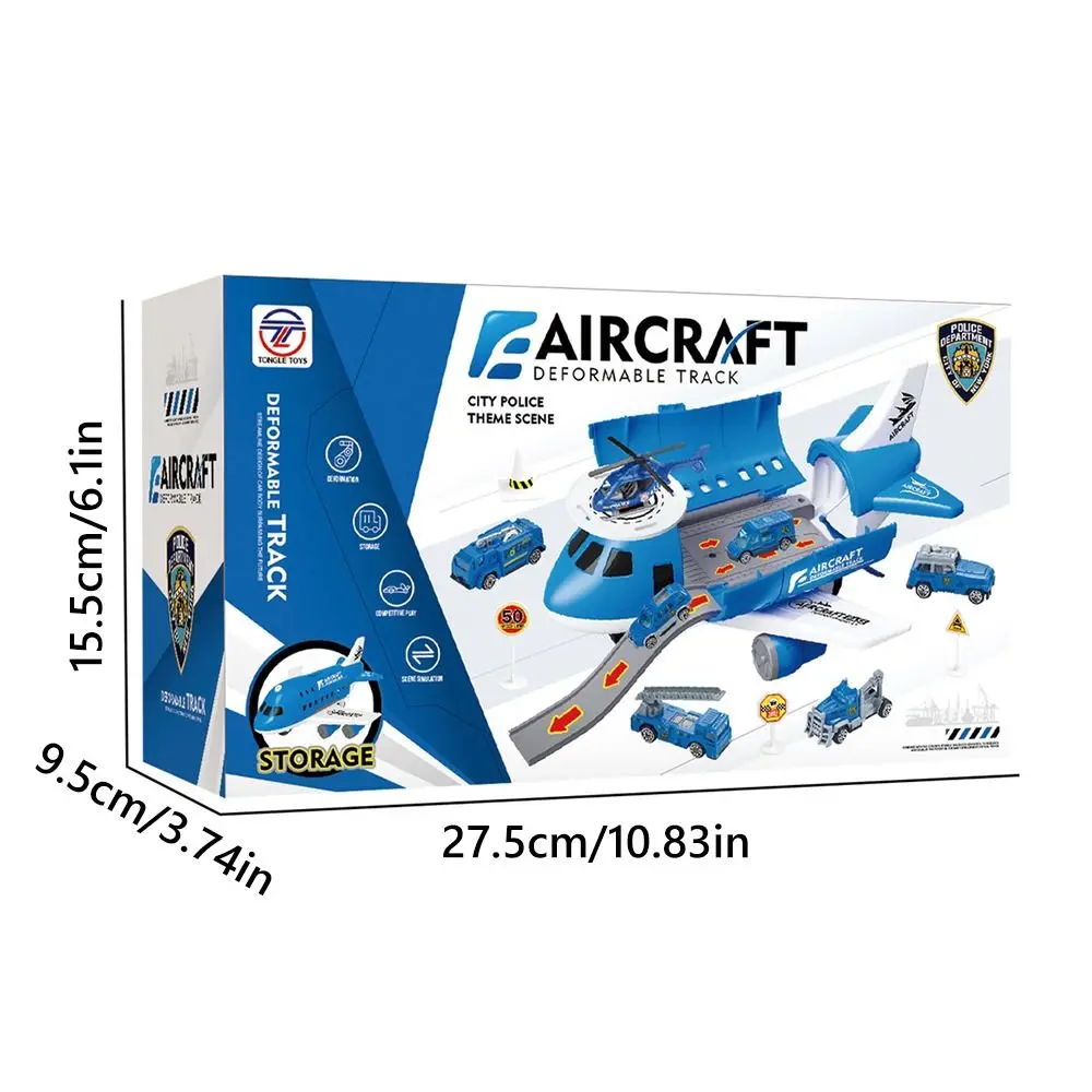 赤青慣性レール飛行機プラスチックランダムカー慣性カープレーンモデル変形可能なトラックヘリコプターシミュレーション航空機モデル