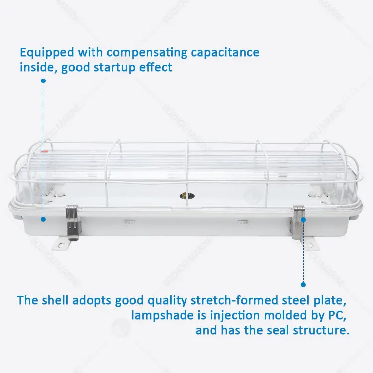 Wodoodporna stalowa lampa fluorescencyjna do zastosowań morskich IP56 JCY22-2 ZYC22