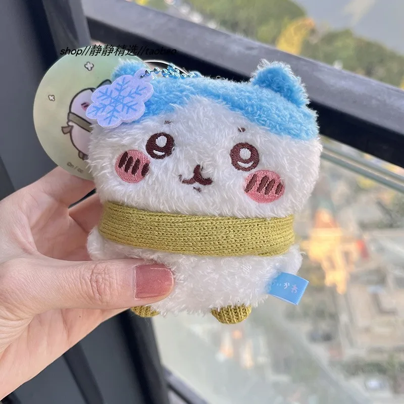 11 cm hangend ornament Leuk cadeau Chiikawa Hachiware Usagi Creatieve wintersjaal pluche rugzak sleutel speelgoedhanger