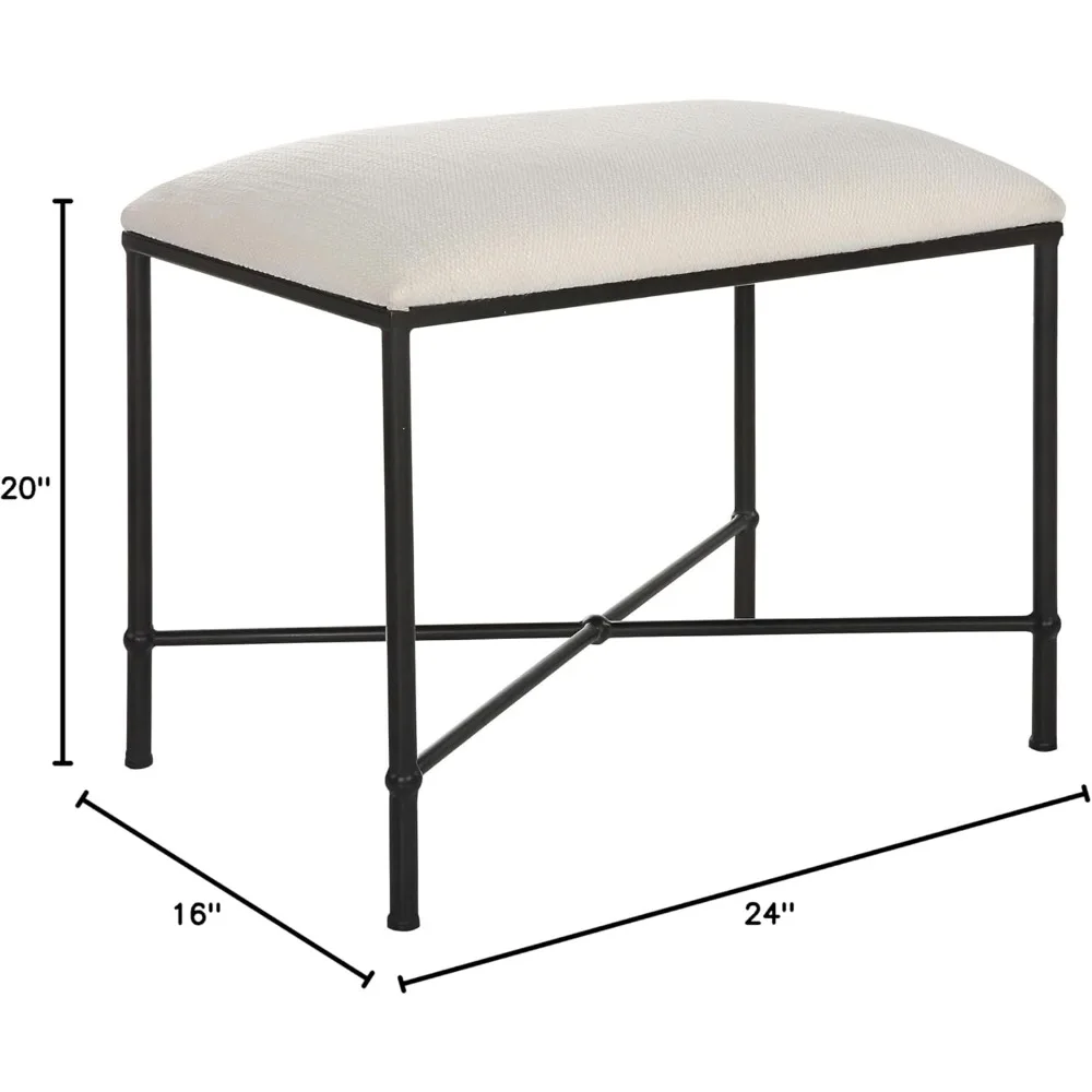 Uttermost Avenham - Banco pequeno emoldurado - 20 polegadas de altura e 24 polegadas de largura