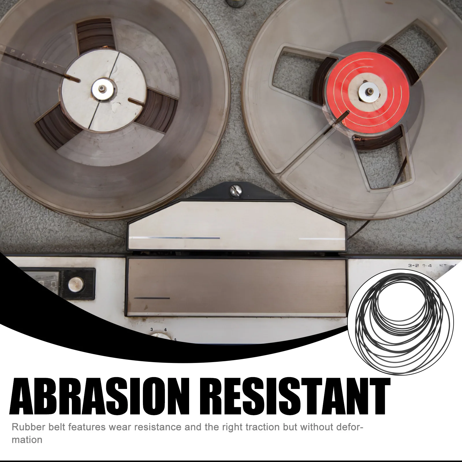 

50Pcs Cassette Tape Recorder Belts Rubber Square Drive Belts Replacement for Recorder Repair Restore Turntable Speed Reduce