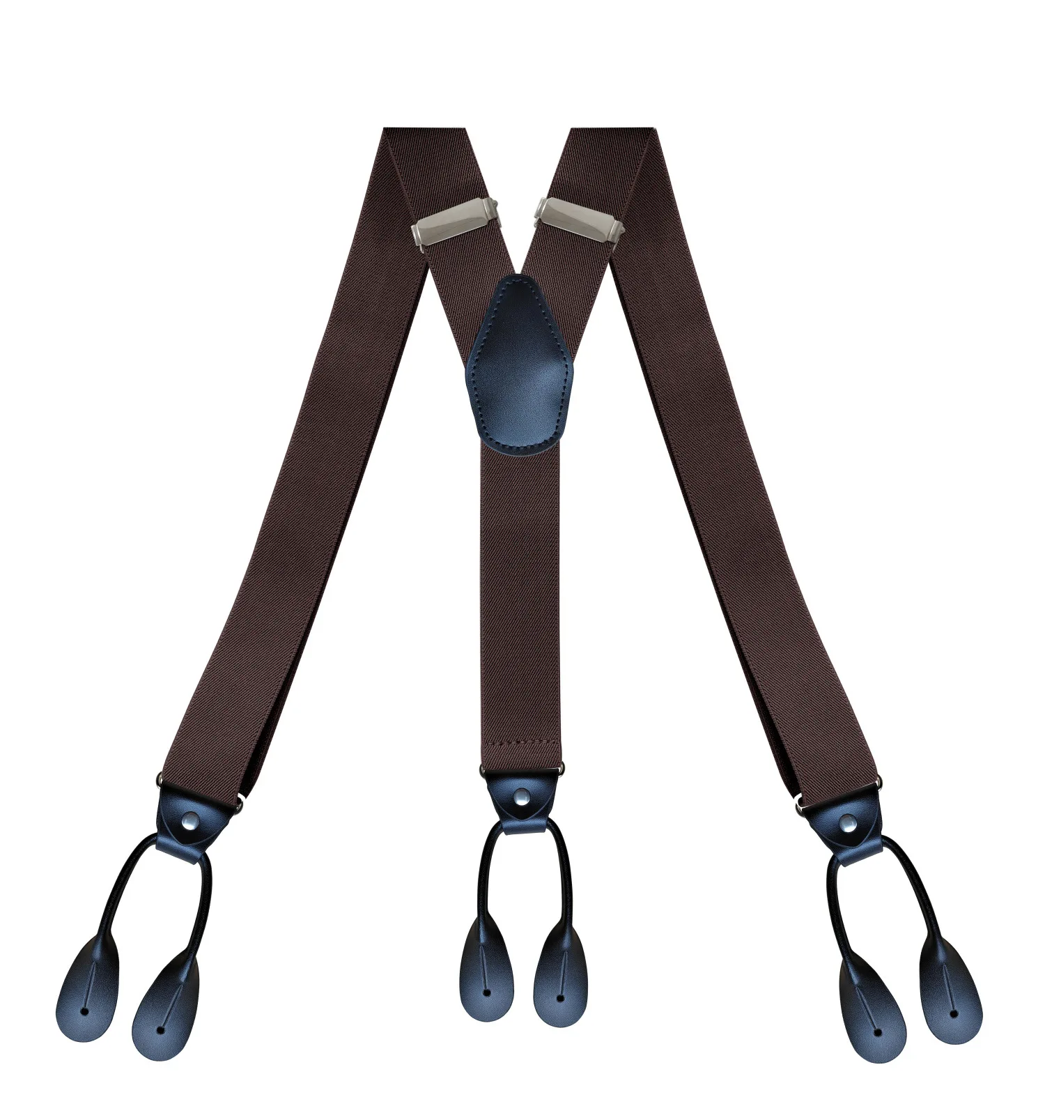 Knöpfe Hosenträger Herren Hosenträger Unisex Schwarz Leder Hosenträger Neu Y-Back Ligas Tirantes 3,5*120 cm 7 Farben Neu – Detail 11