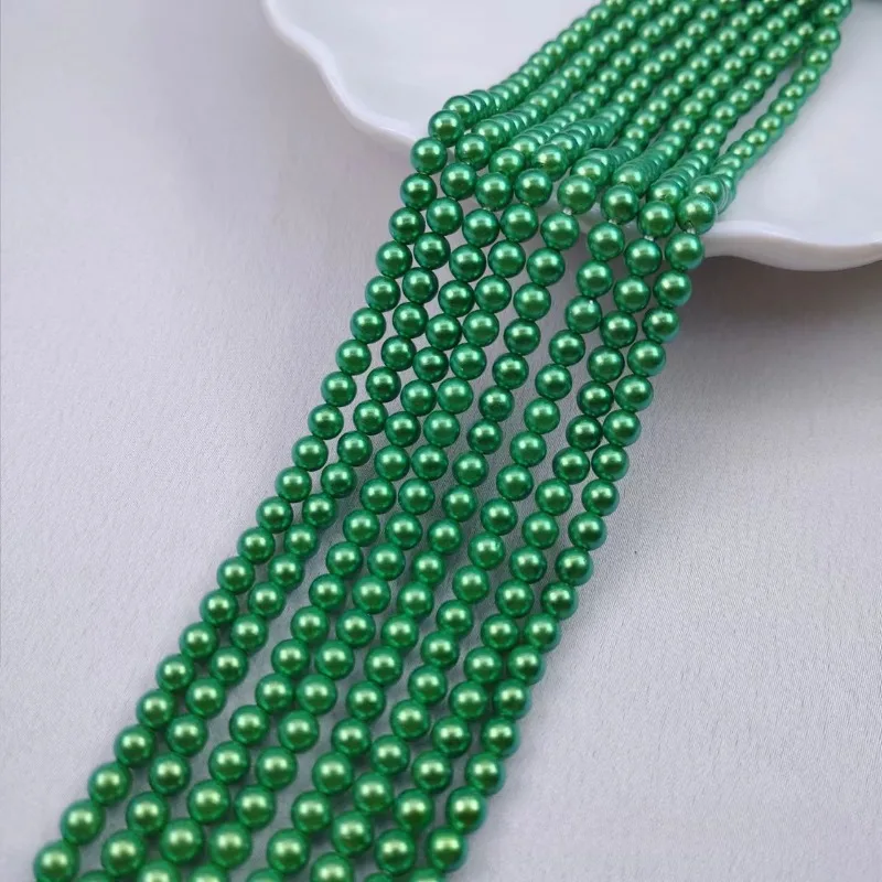 

6-7mm Green Pearl Round Bead Handmade DIY Jewelry Accessories Necklace Sweater Chain Pendant Accessories