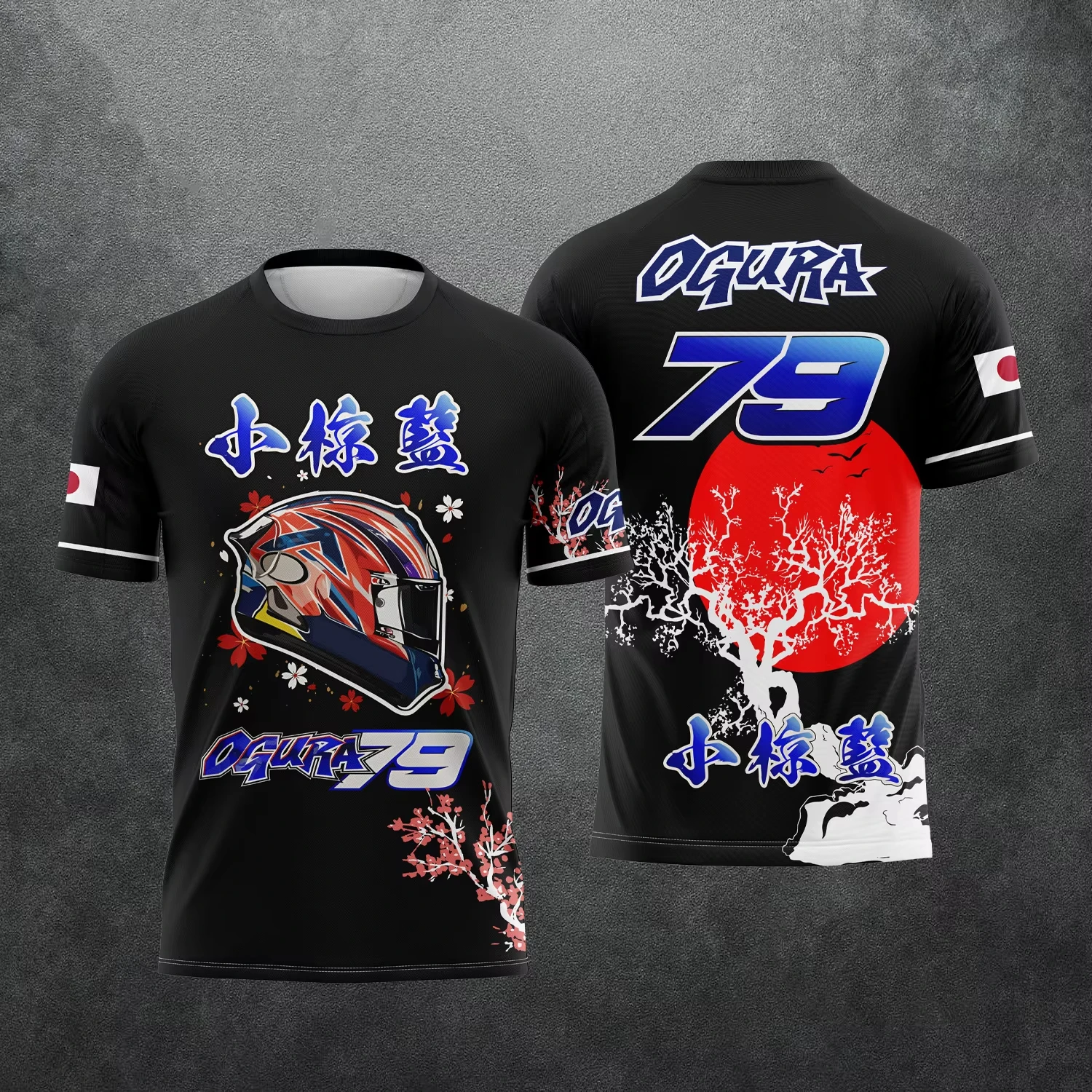 Japanischer Stil # 79 Motorrad-Renn-Grafik-T-Shirt 2026 Neu für Motorrad-Enthusiasten Erwachsene Kinder Atmungsaktives Schnelltrocknendes Sport-Oberteil – Detail 7