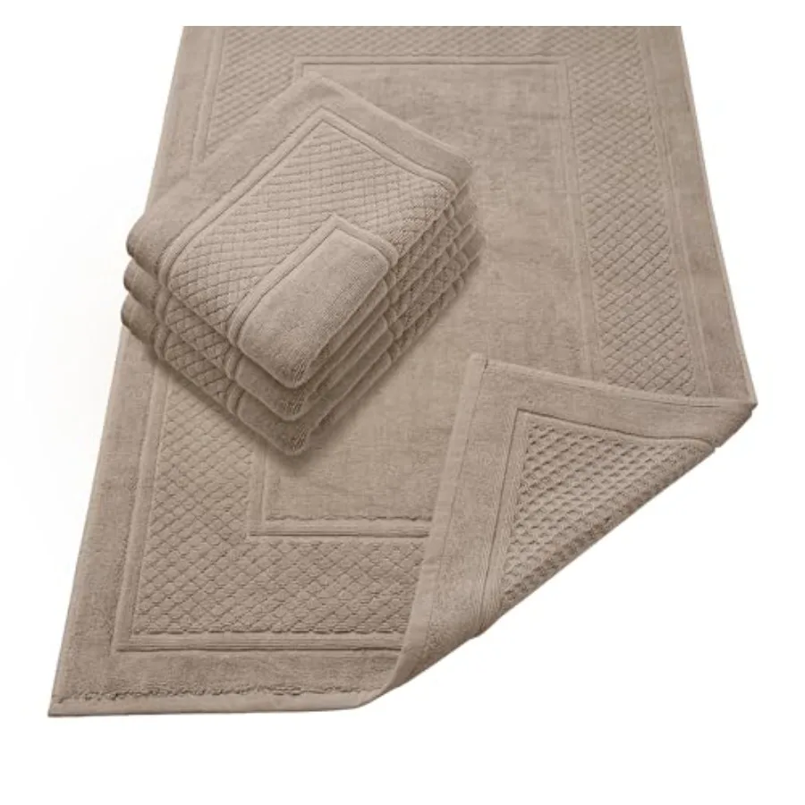 

Bath Mat - 100% Cotton Set of 4 Absorbent Bathmat - Bathroom Mats Quick Dry Bath Mats for Bathrooms 22x34 Inches