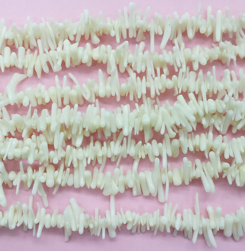 

10PCS Natural white Coral Chip Loose Beads 15"