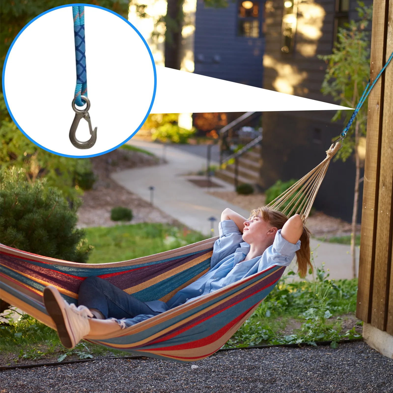 高強度耐候性屋外スイングアタッチメントハンモックロープサスペンションコードツリーハンギングチェア遊び場用