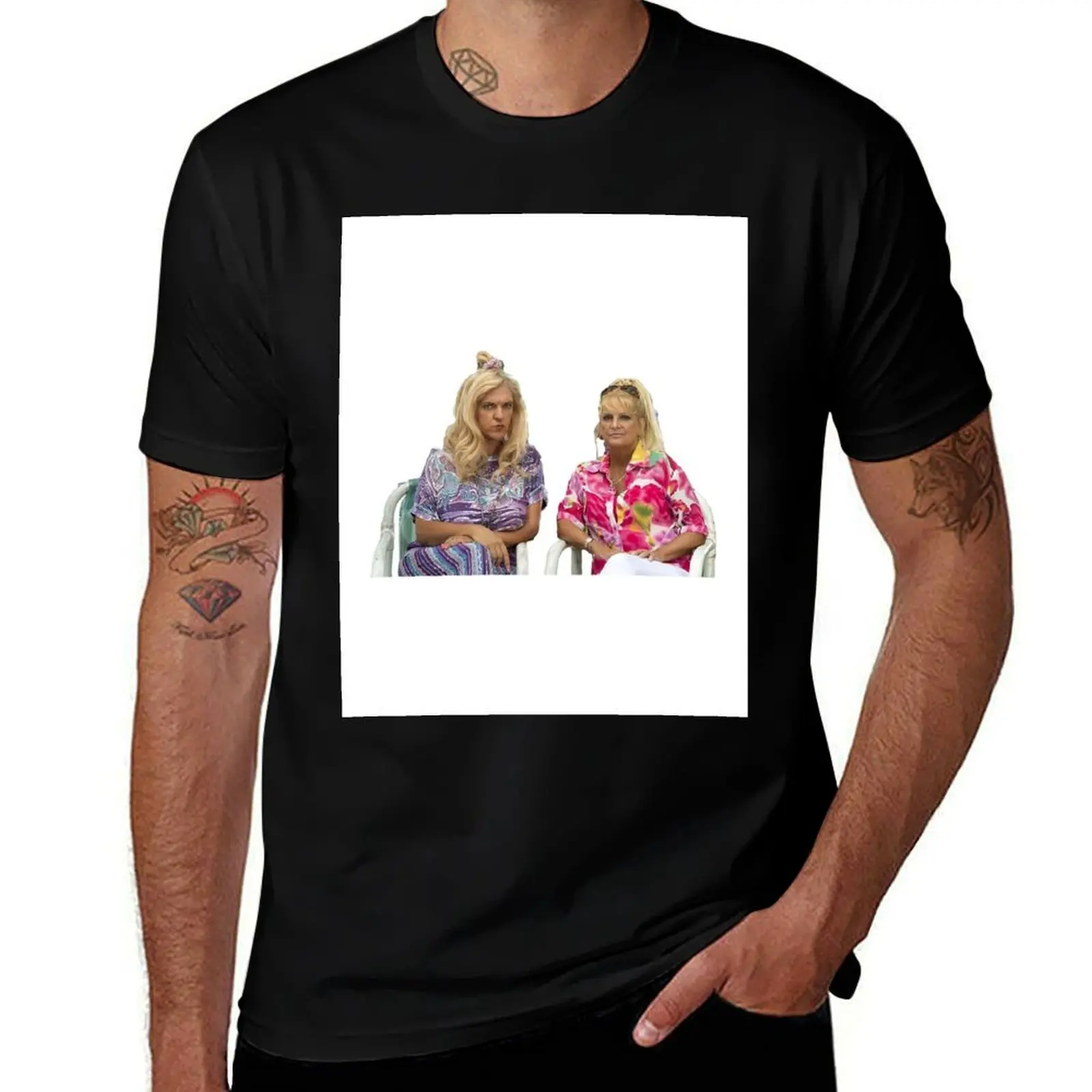 

Lunatics (Chris Lilley): Joyce Jeffries & Rhonda T-Shirt man clothes for a boy cotton graphic tees mens white t shirts