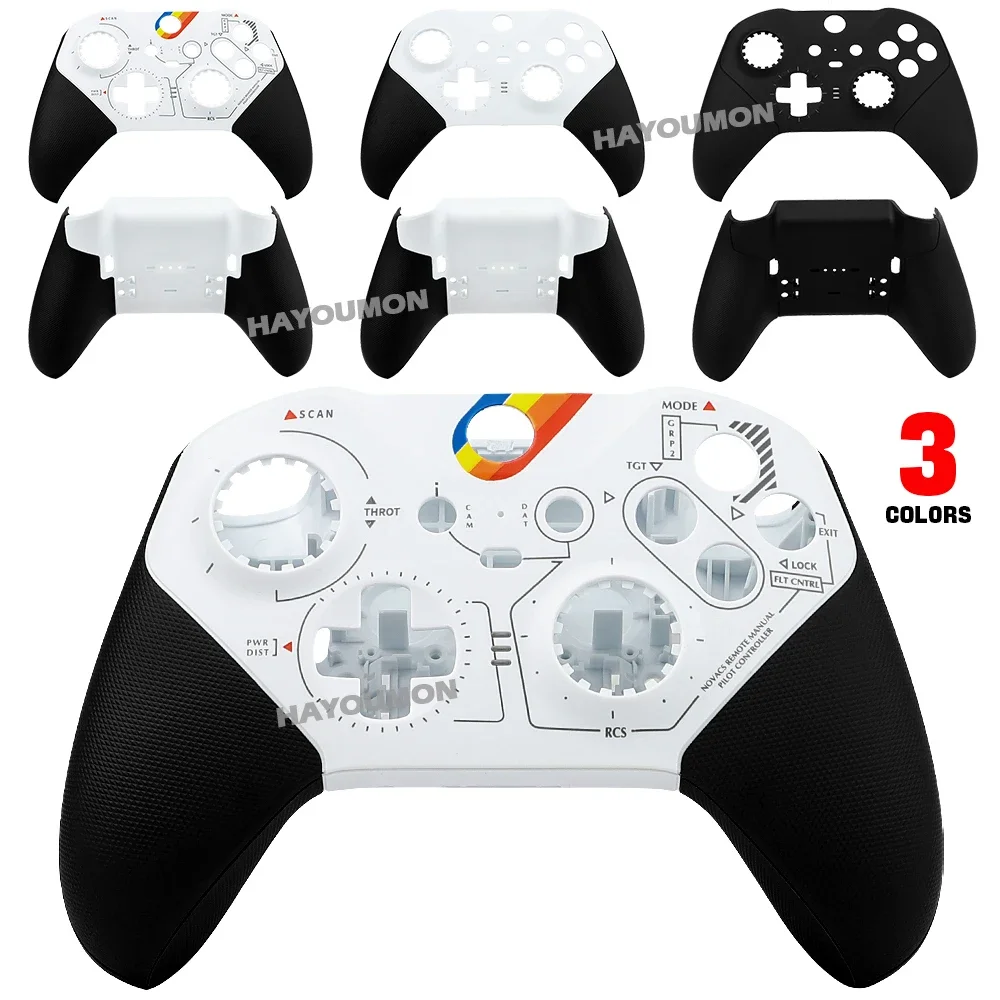 

Black White DIY Shell Case Front Back Housing Cover Replacement for Xbox One Elite Series 2 Controller Back Cover Repair Part