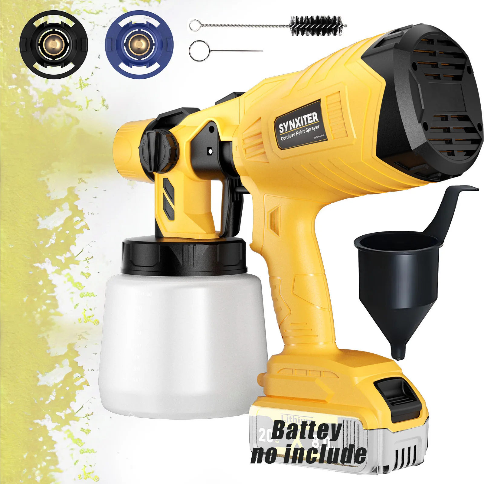 

Беспроводной электрический пистолет-распылитель для Dewalt 18 В, аккумулятор HVLP, перезаряжаемый распылитель краски для автомобильной мебели, настенной окраски, окон