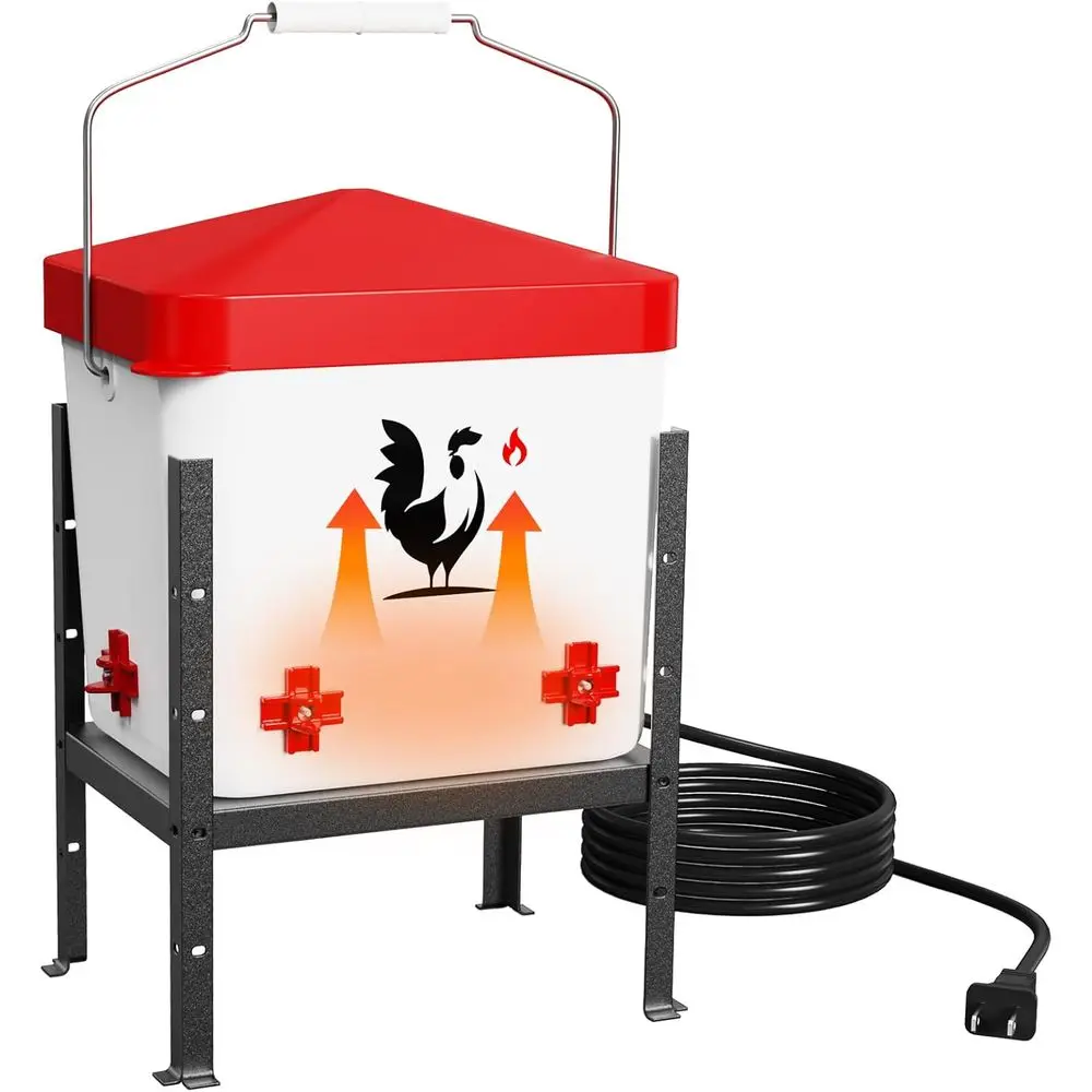 

Зимний водонагреватель для курицы, 1,9 галлона, 4 соска, регулируемая высота, незамерзающий для птицы