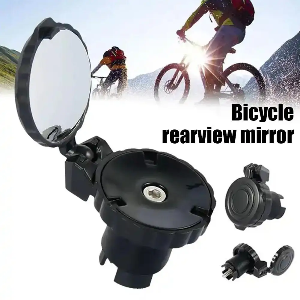 Bicycle Rearview Mirror Adjustable Rotate Cycling Handlebar Led Warning Light Rear View Mirrors for MTB Road Bike Accessories