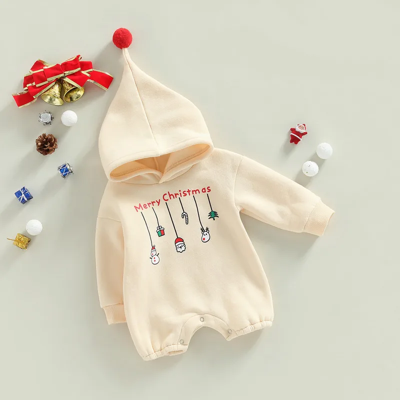 Christmas Baby Girl Boy Clothes Fall Winter Hoodies 2022 Long Sleeve Letters Print Korean Pullovers 0 to 24 Months