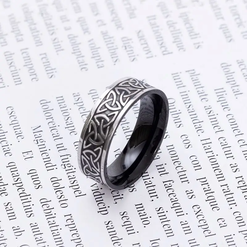 Wannee European New Design Viking Words Ring Titanium Steel Personality Rings For Gentleman Jewelry