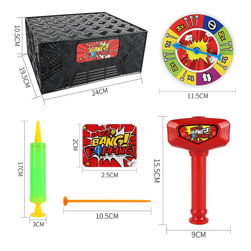 Funny Hammer Balloon blast box Board game toy for kid friend party game juego Excited Birthday gift Desktop balloon game toys