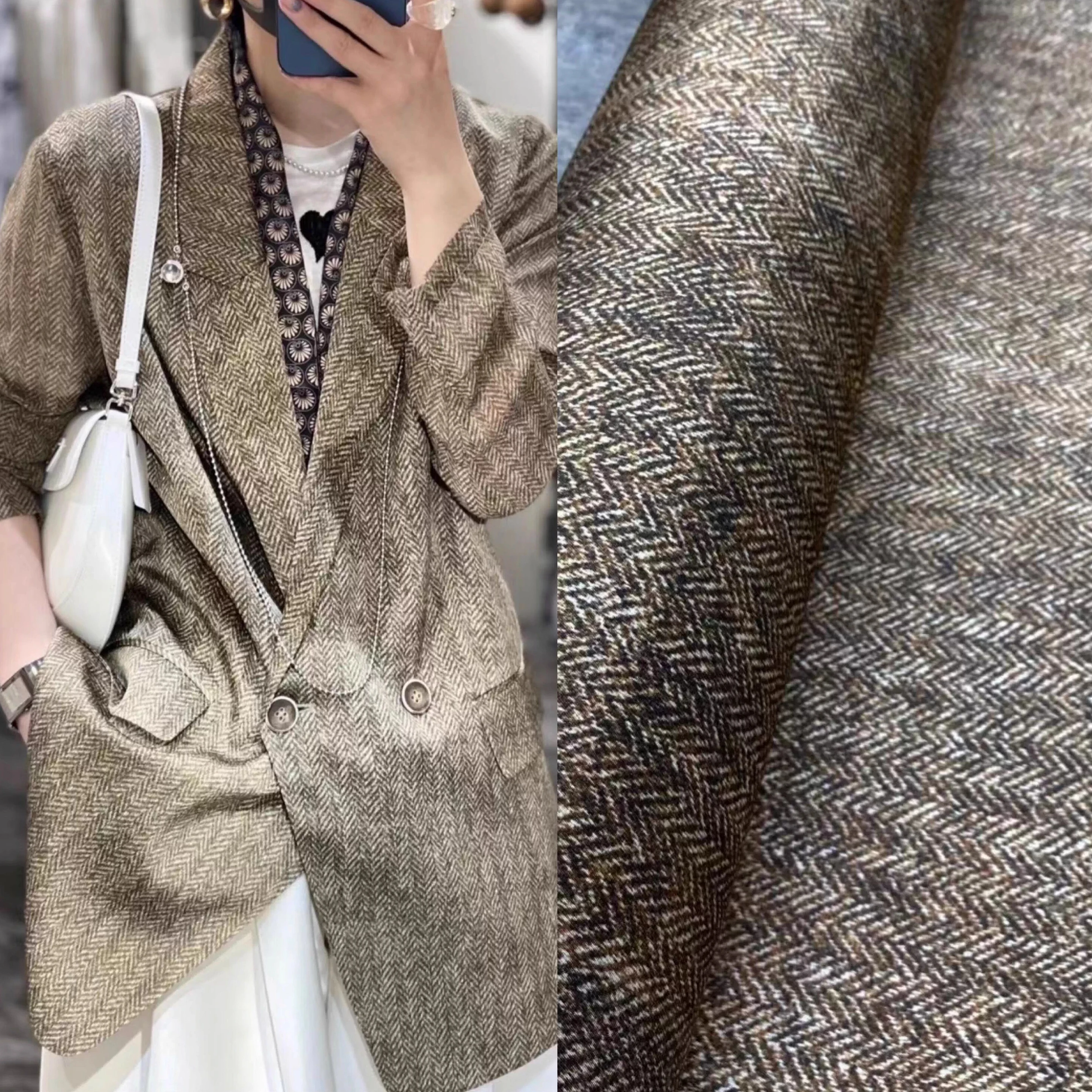 

Elastic Oatmeal Color Heavy Twill Silk Fabric for DIY Sewing 95% Silk 5% Spandex Fabric for Summer Dress Pajamas Pants R2357