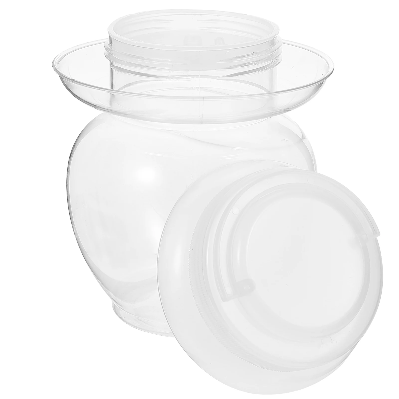 

Plastic Kimchi Jar 1L Transparent Food Fermentation Container Sealed Lid Kitchen Storage Vegetable Pickling Jar Multi use
