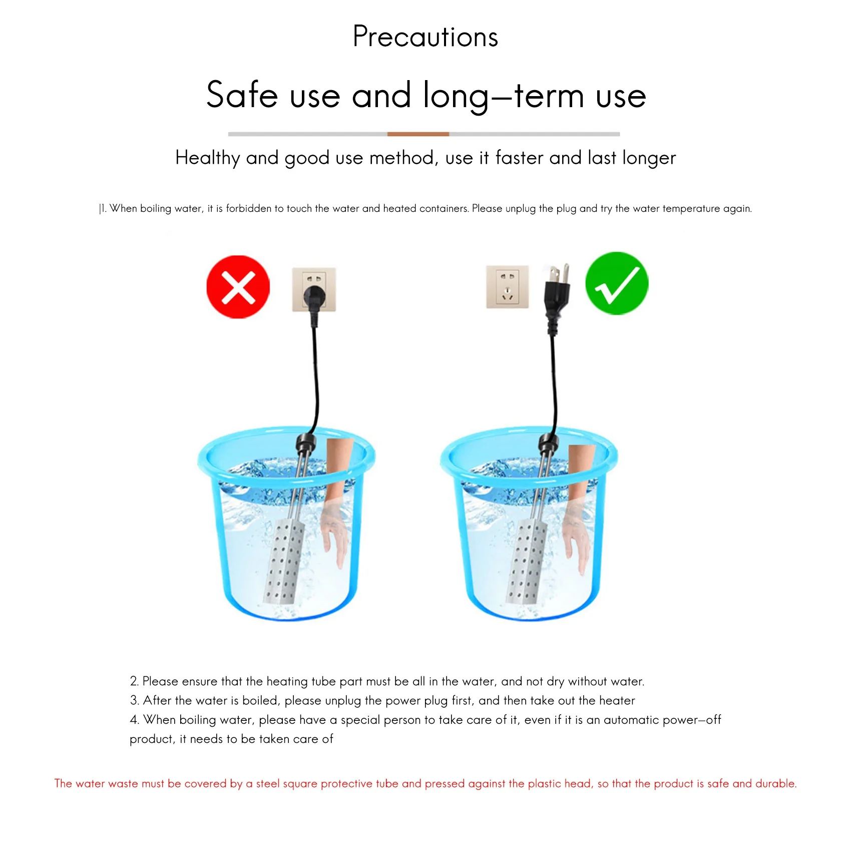 เครื่องทำ pemanas Air listrik 2500W แบบจุ่มในห้องครัวห้องน้ำสระว่ายน้ำเครื่องทำน้ำอุ่นแบบทันทีปลั๊กแบบยุโรป