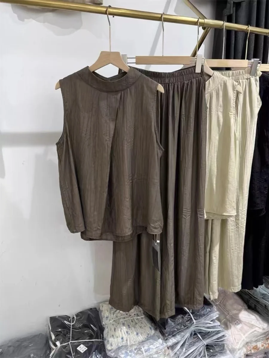 Faion plus Size Set da donna estivo Svel irt Pantaloni casual a gamba larga a vita alta Set da due pezzi Taglio dritto Vestibilità ampia