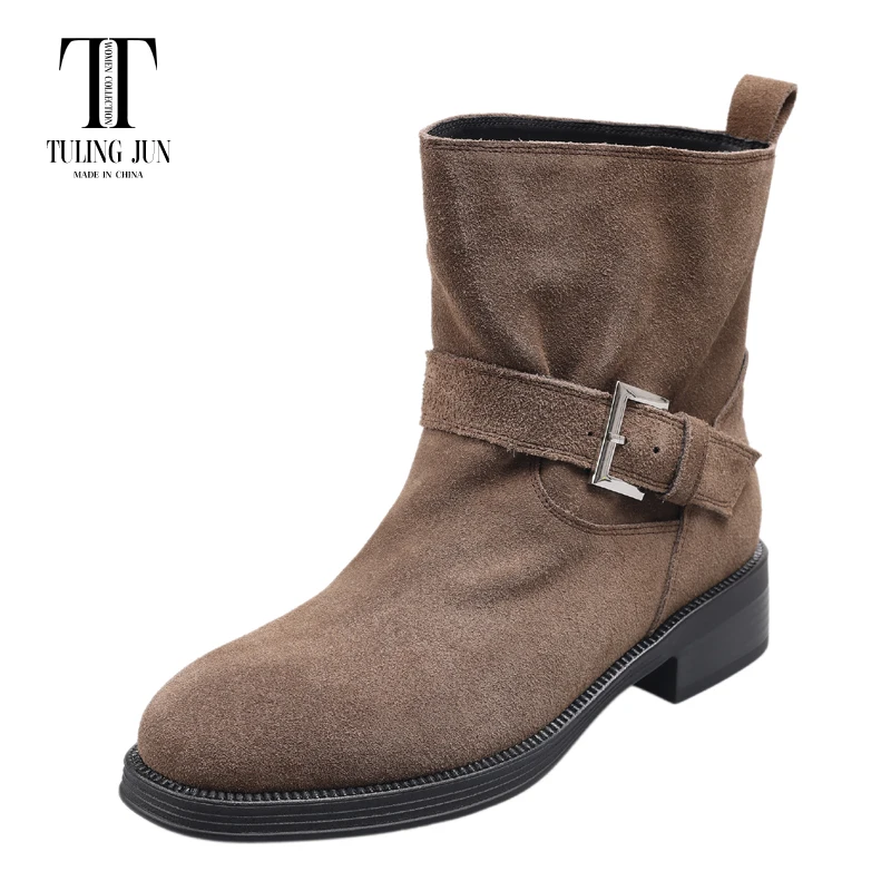 

TULING JUN 2024 Autumn Winter Neutral Women' s Short Boots Round Toe Medium Heel Daily Comfort Hot Sales Shoes For Women L
