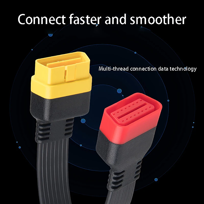 New OBD OBD2 Extension Cable Connector For Launch X431 V/Easydiag 3.0/Mdiag/Golo Main 16Pin Male To Female Cable 36Cm